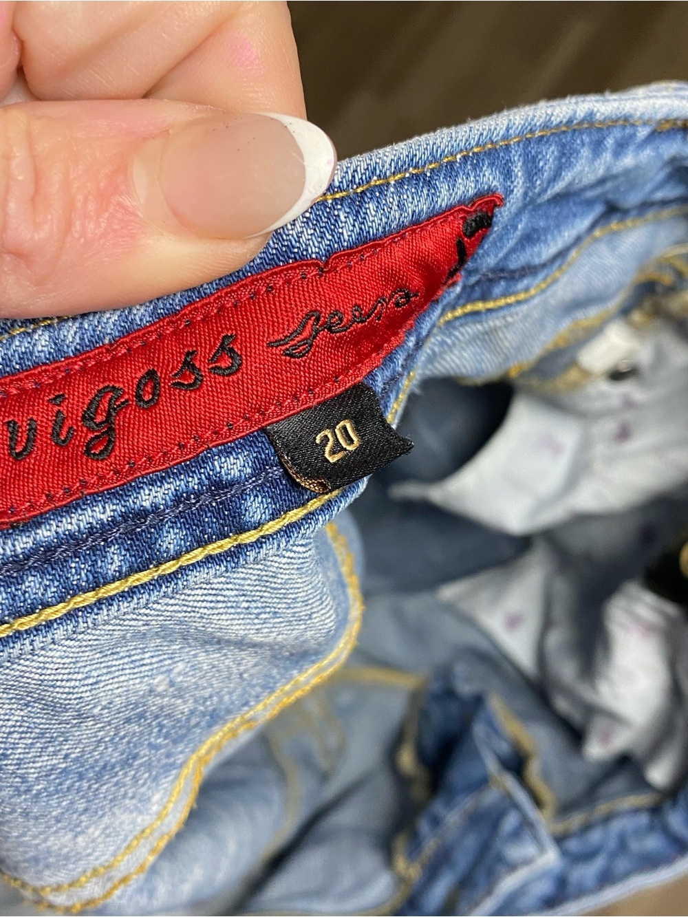 Vigoss Medium Blue Flared Jeans with Distressed Details - Picture 7 of 7